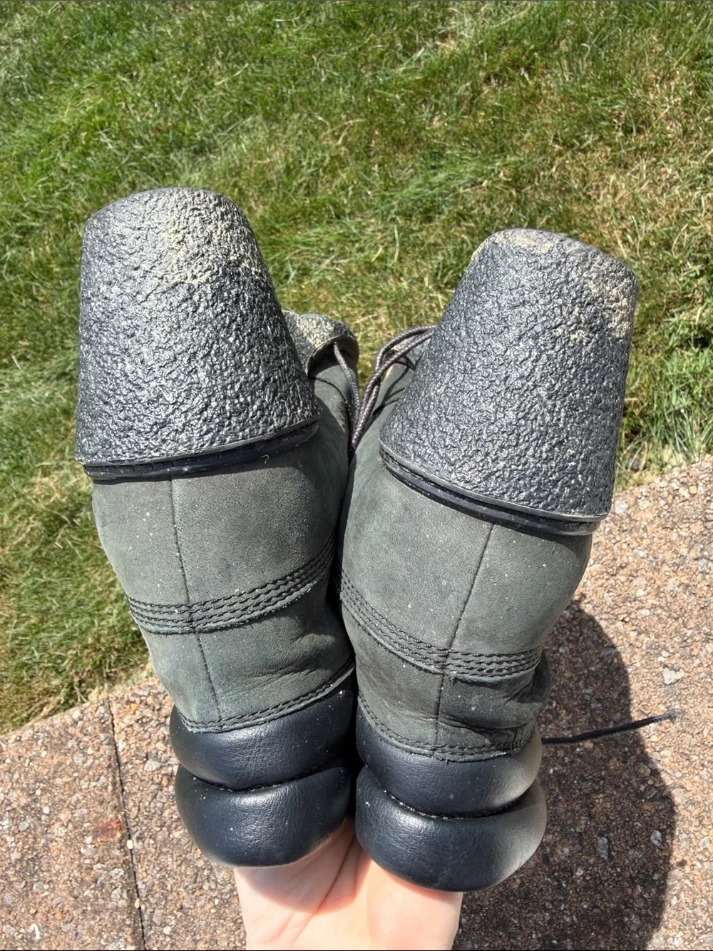 Timberland Dark Gray Lace-Up wedge boots earthkeepers